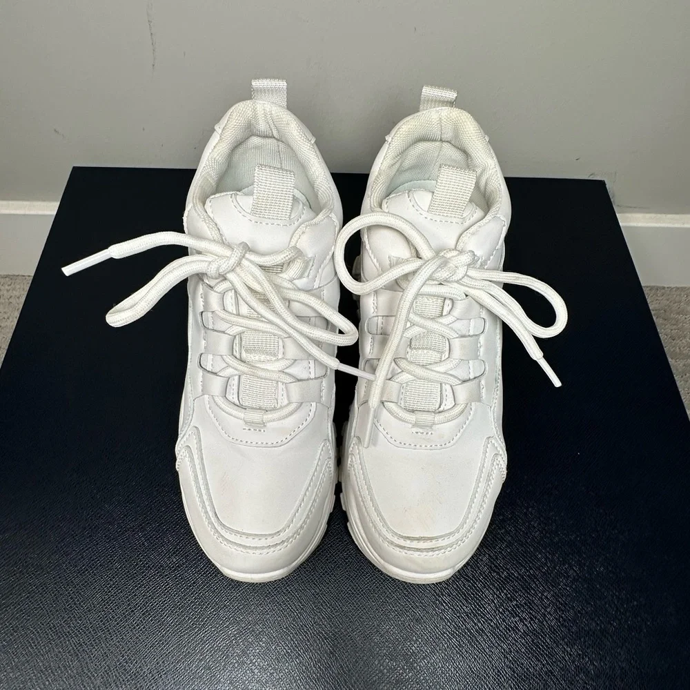 White Platform Chunky Sneakers - Picture 5 of 8